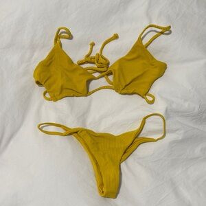 Frankie’s Bikinis yellow bikini set